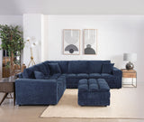 Atlantic Blue Corduroy Upholstered Armless Chair - Ornate Home