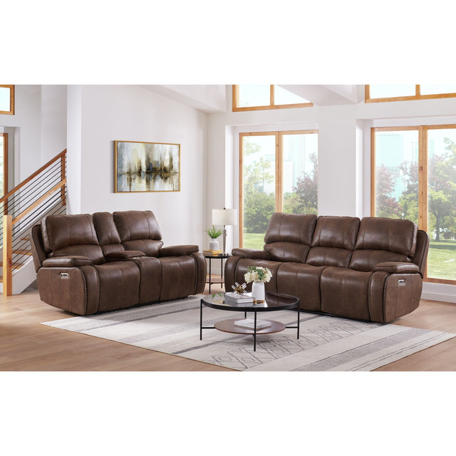 Atlantis Heritage Brown 2-Piece Living Room Set - Ornate Home