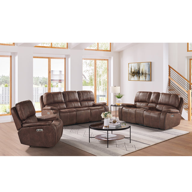 Atlantis Heritage Brown 3-Piece Living Room Set - Ornate Home