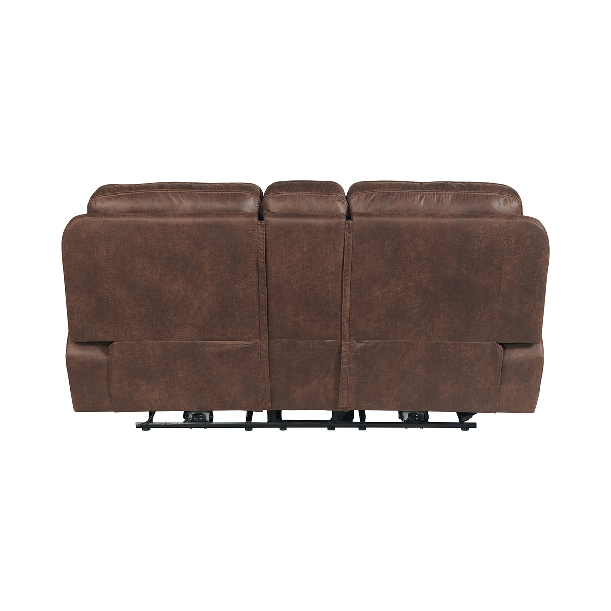 Atlantis Heritage Brown Power Motion Loveseat with Power Motion Head Recliner & Console - Ornate Home