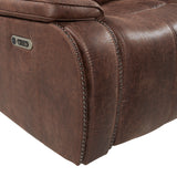 Atlantis Heritage Brown Power Motion Loveseat with Power Motion Head Recliner & Console - Ornate Home