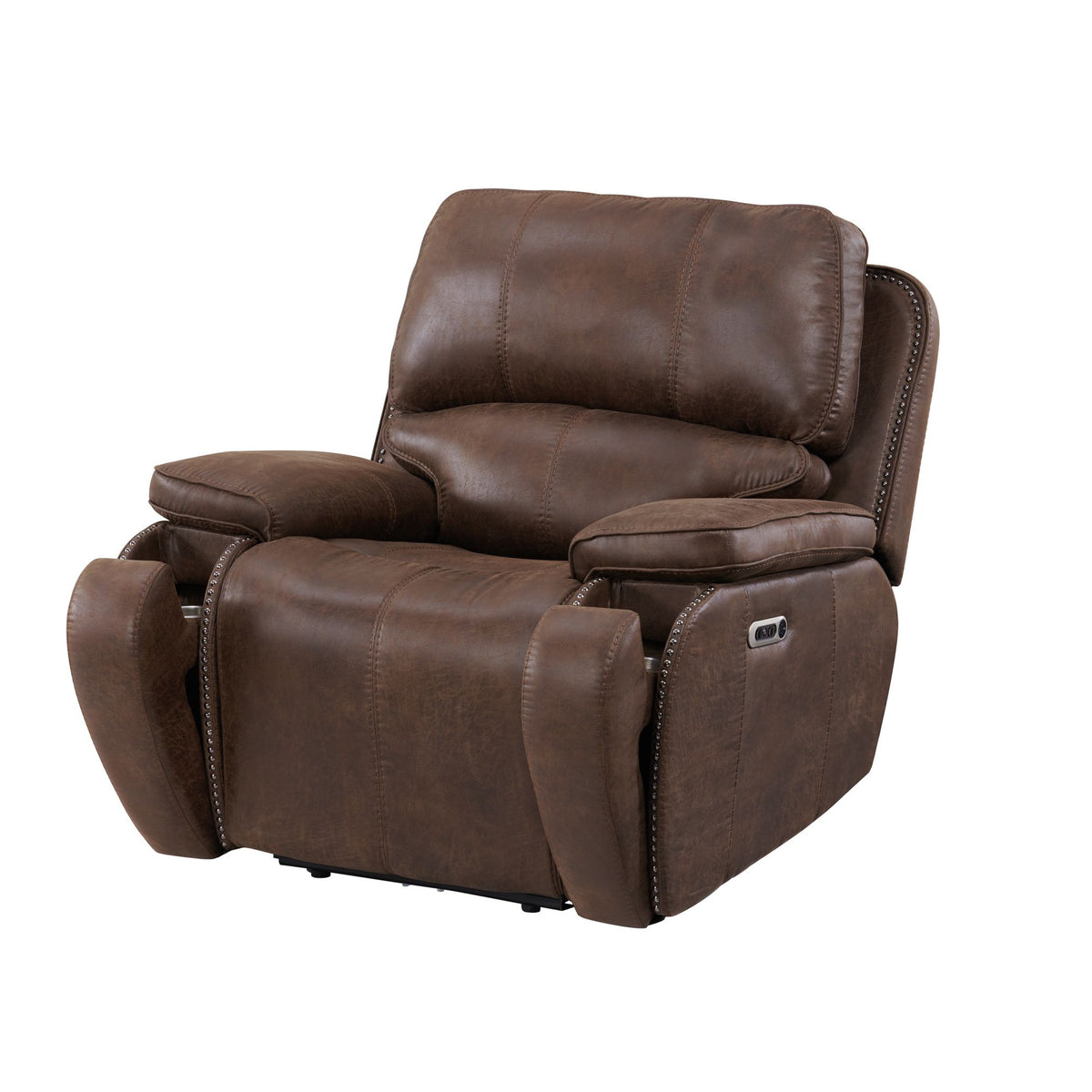 Atlantis Heritage Brown Power Motion Recliner with Power Head Recliner - Ornate Home