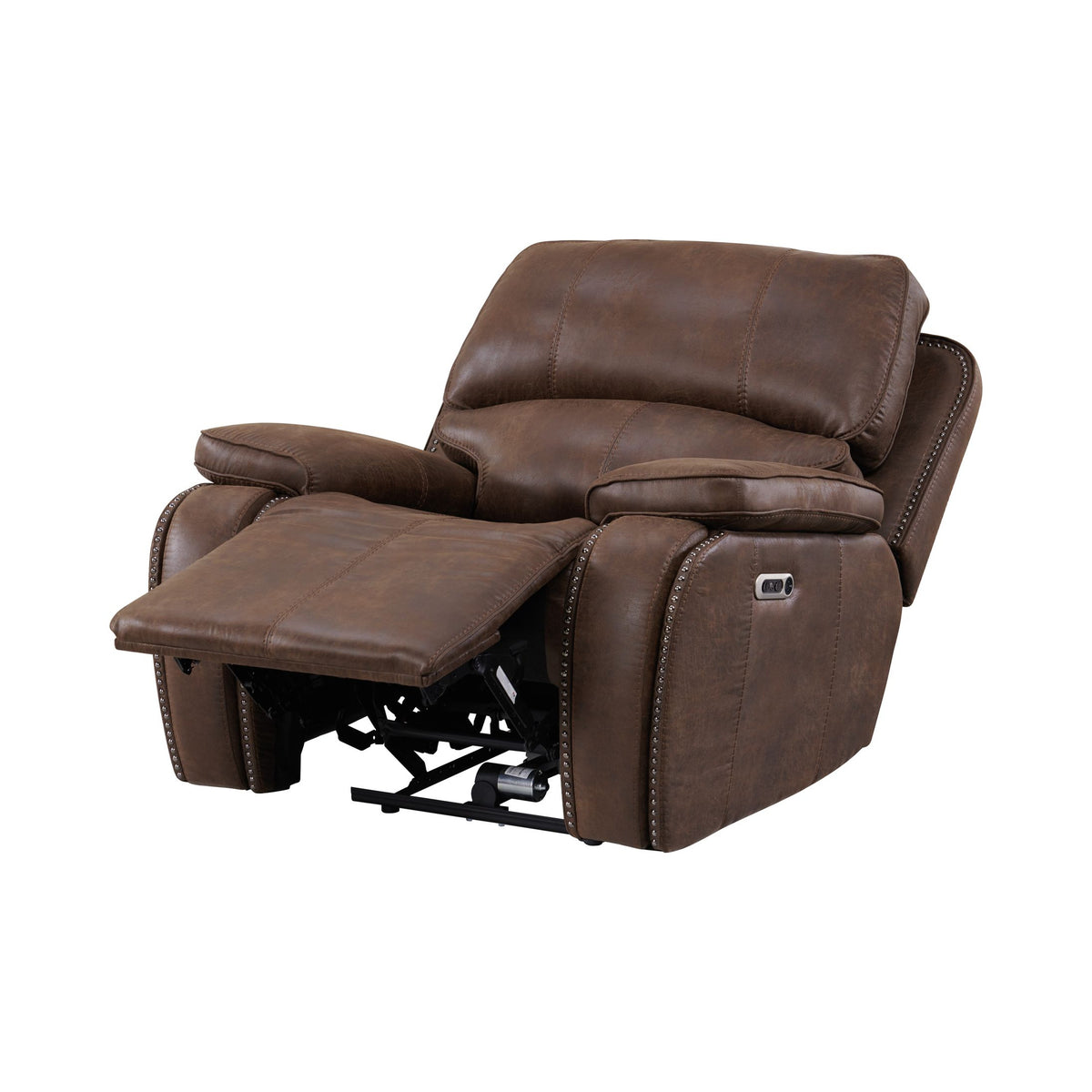 Atlantis Heritage Brown Power Motion Recliner with Power Head Recliner - Ornate Home