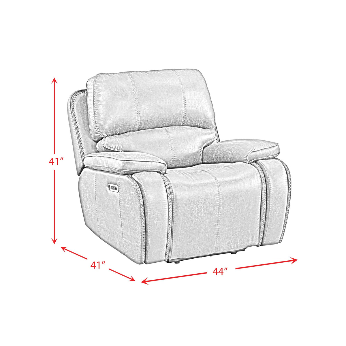 Atlantis Heritage Brown Power Motion Recliner with Power Head Recliner - Ornate Home