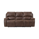 Atlantis Heritage Brown Power Motion Sofa with Power Motion Head Recliner - Ornate Home