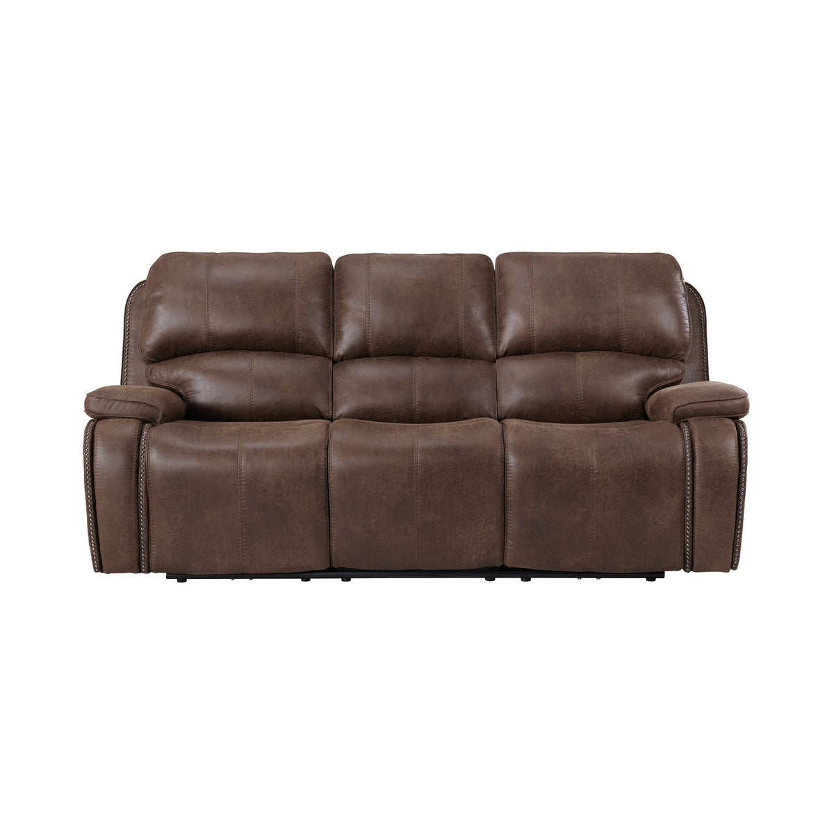Atlantis Heritage Brown Power Motion Sofa with Power Motion Head Recliner - Ornate Home