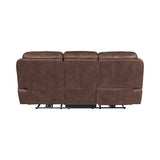 Atlantis Heritage Brown Power Motion Sofa with Power Motion Head Recliner - Ornate Home