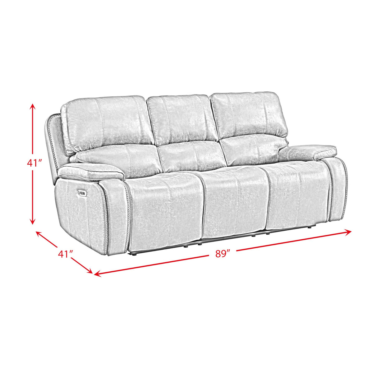 Atlantis Heritage Brown Power Motion Sofa with Power Motion Head Recliner - Ornate Home