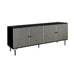 Atlas Black/Cream Four-Door Sideboard - Ornate Home