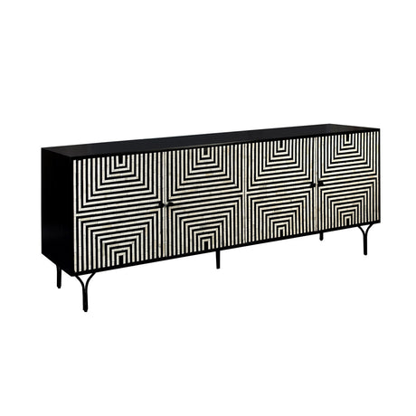 Atlas Black/Cream Four-Door Sideboard - Ornate Home