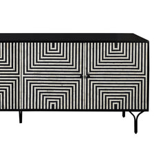 Atlas Black/Cream Four-Door Sideboard - Ornate Home