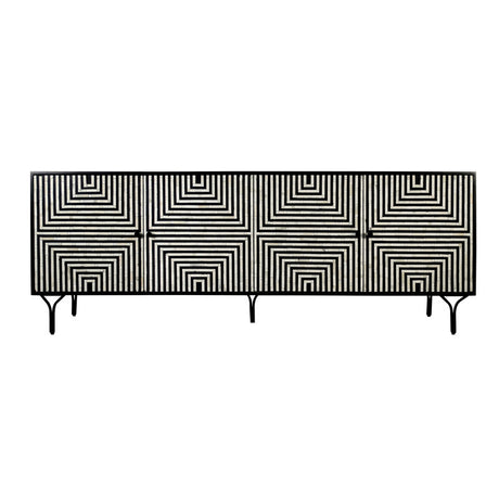 Atlas Black/Cream Four-Door Sideboard - Ornate Home