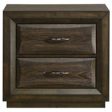 Atlas Dark Oak 2-drawer Bedroom Nightstand Bedside Table - Ornate Home