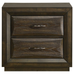 Atlas Dark Oak 2-drawer Bedroom Nightstand Bedside Table - Ornate Home