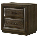 Atlas Dark Oak 2-drawer Bedroom Nightstand Bedside Table - Ornate Home