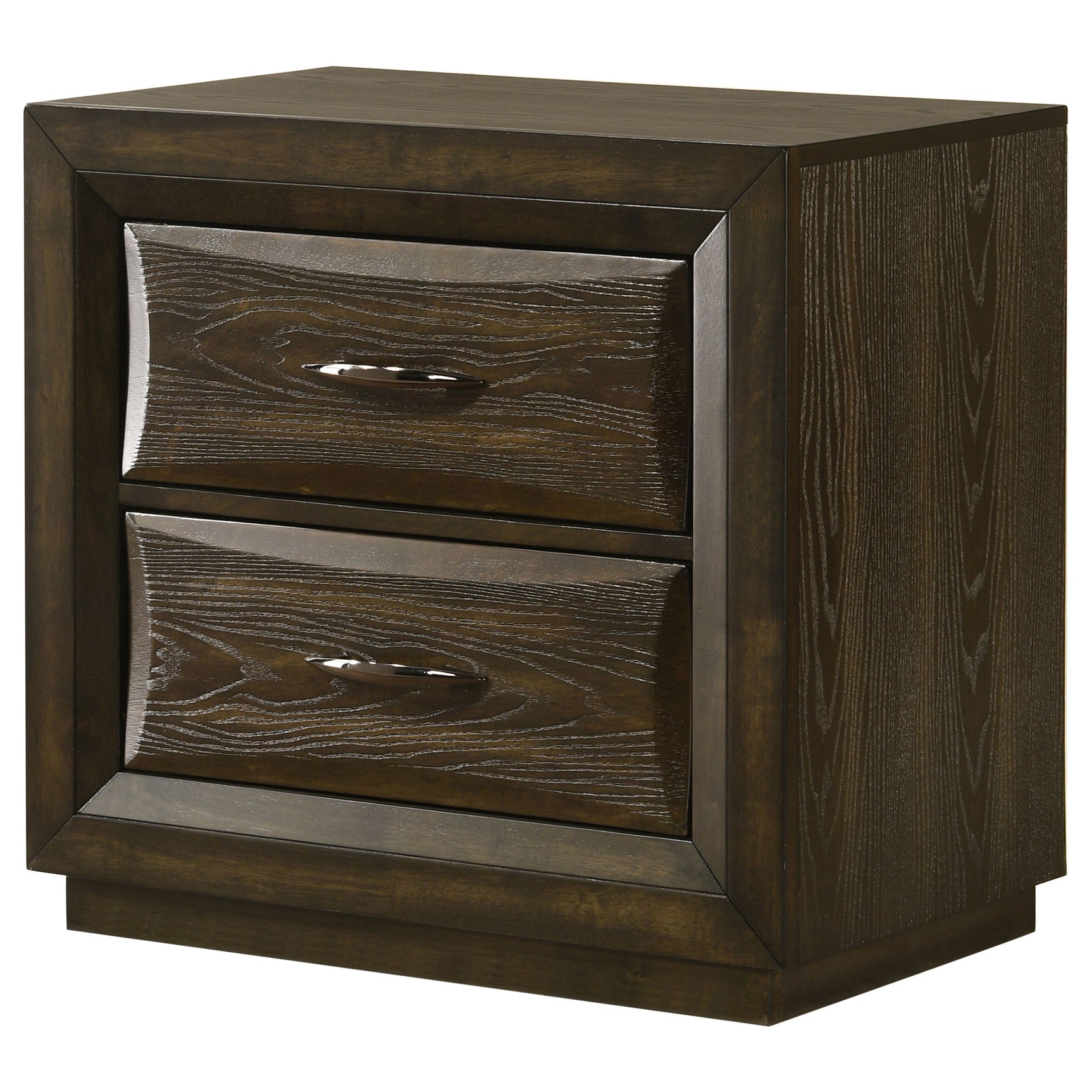 Atlas Dark Oak 2-drawer Bedroom Nightstand Bedside Table - Ornate Home