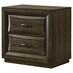 Atlas Dark Oak 2-drawer Bedroom Nightstand Bedside Table - Ornate Home