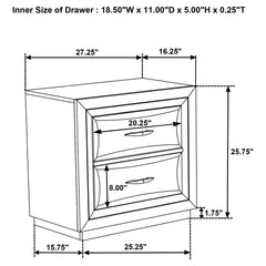 Atlas Dark Oak 2-drawer Bedroom Nightstand Bedside Table - Ornate Home