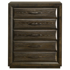 Atlas Dark Oak 5-drawer Bedroom Chest of Drawers - Ornate Home