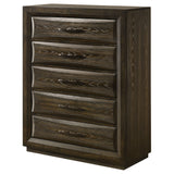 Atlas Dark Oak 5-drawer Bedroom Chest of Drawers - Ornate Home