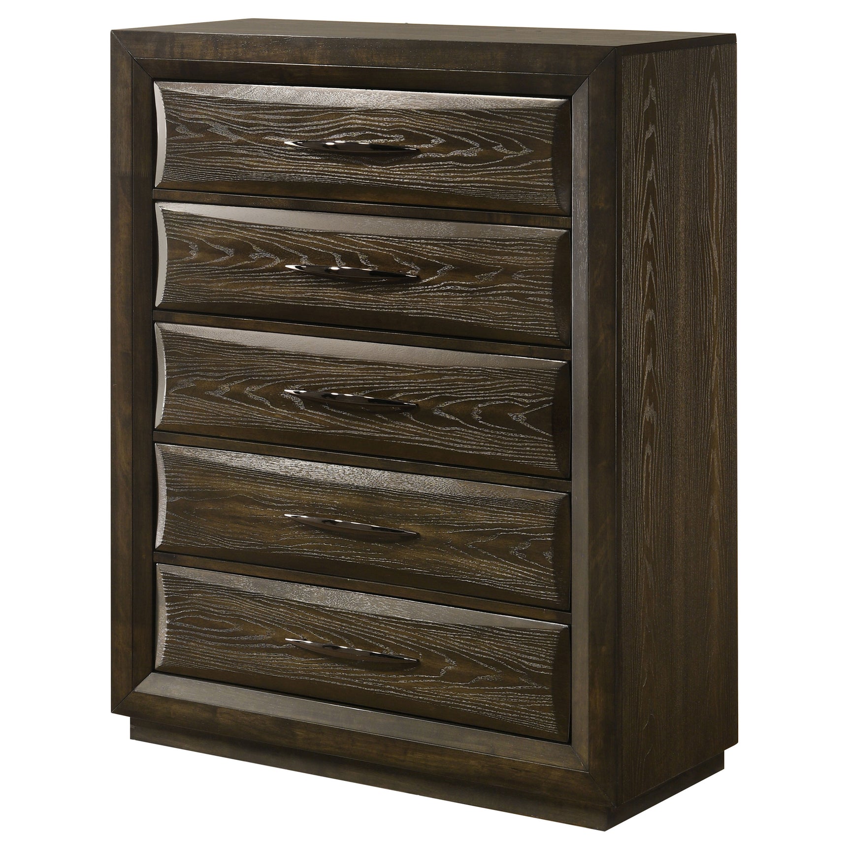 Atlas Dark Oak 5-drawer Bedroom Chest of Drawers - Ornate Home