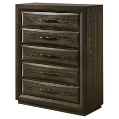 Atlas Dark Oak 5-drawer Bedroom Chest of Drawers - Ornate Home