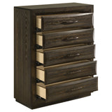 Atlas Dark Oak 5-drawer Bedroom Chest of Drawers - Ornate Home