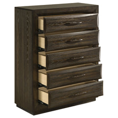 Atlas Dark Oak 5-drawer Bedroom Chest of Drawers - Ornate Home
