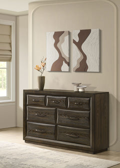 Atlas Dark Oak 7-drawer Bedroom Dresser Cabinet - Ornate Home