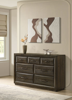 Atlas Dark Oak 7-drawer Bedroom Dresser Cabinet - Ornate Home
