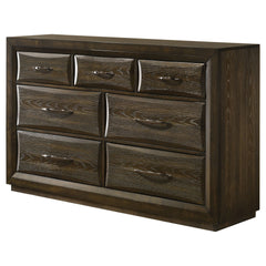 Atlas Dark Oak 7-drawer Bedroom Dresser Cabinet - Ornate Home