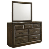 Atlas Dark Oak 7-drawer Bedroom Dresser and Mirror Set - Ornate Home