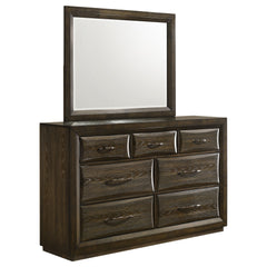 Atlas Dark Oak 7-drawer Bedroom Dresser and Mirror Set - Ornate Home