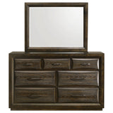 Atlas Dark Oak 7-drawer Bedroom Dresser and Mirror Set - Ornate Home