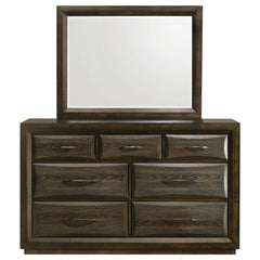 Atlas Dark Oak 7-drawer Bedroom Dresser and Mirror Set - Ornate Home