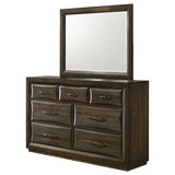Atlas Dark Oak 7-drawer Bedroom Dresser and Mirror Set - Ornate Home