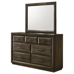 Atlas Dark Oak 7-drawer Bedroom Dresser and Mirror Set - Ornate Home