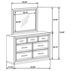 Atlas Dark Oak 7-drawer Bedroom Dresser and Mirror Set - Ornate Home