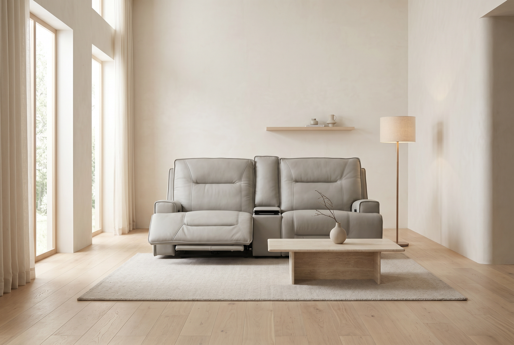Atlas Fog Zero Gravity Power Reclining Sofa w/ Fridge - Ornate Home