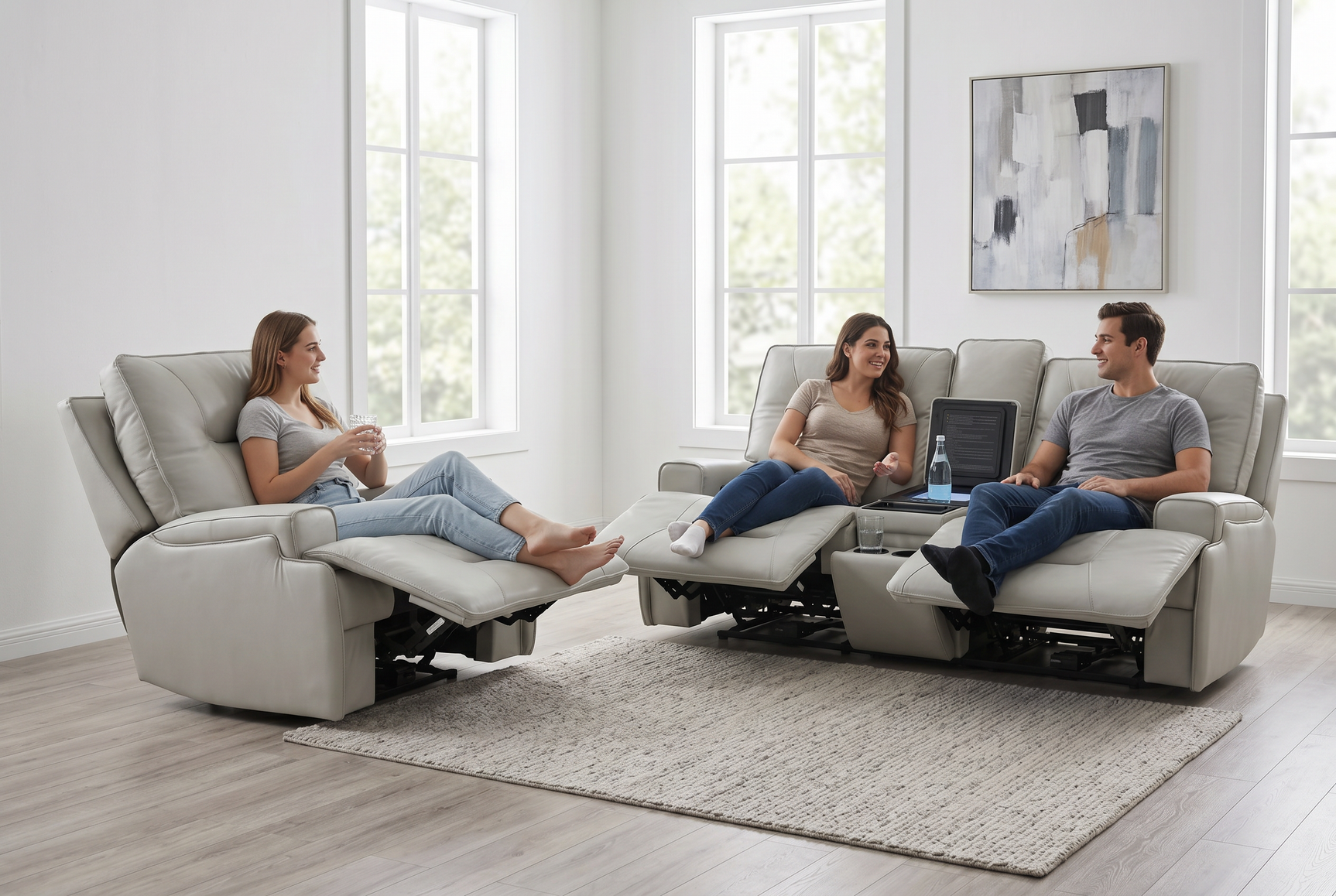 Atlas Fog Zero Gravity Power Reclining Sofa - Ornate Home