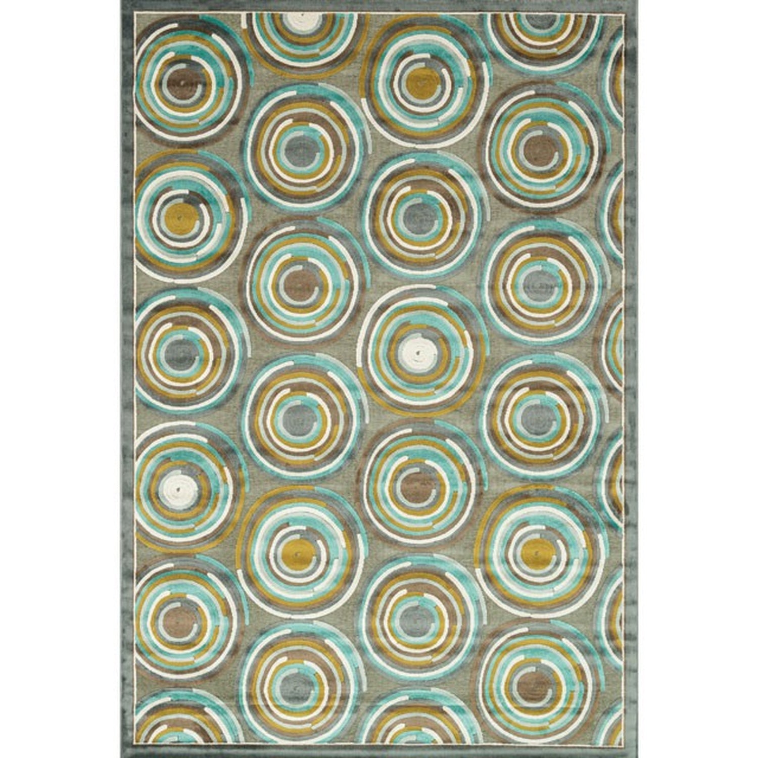 Atlas Gray/Aqua Medium Area Rug - Ornate Home