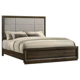 Atlas Grey/Dark Oak 63-inch California King Upholstered Panel Bed - Ornate Home