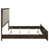 Atlas Grey/Dark Oak 63-inch California King Upholstered Panel Bed - Ornate Home