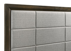 Atlas Grey/Dark Oak 63-inch Eastern King Upholstered Panel Bed - Ornate Home