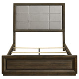 Atlas Grey/Dark Oak 63-inch Queen Upholstered Panel Bed - Ornate Home