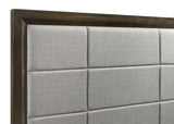 Atlas Grey/Dark Oak 63-inch Queen Upholstered Panel Bed - Ornate Home
