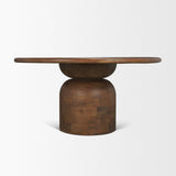 Atlas Medium Brown 60" Round Pedestal Dining Table