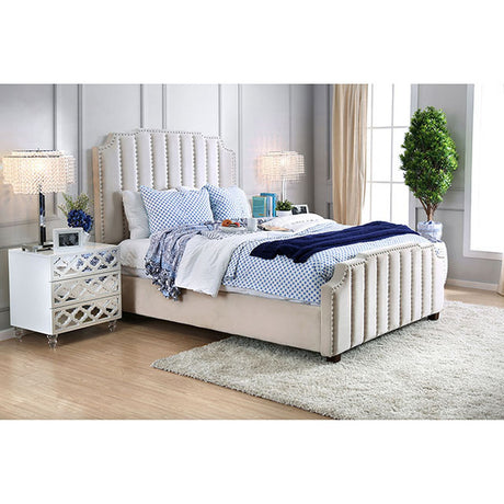 Atria Beige Queen Bed - Ornate Home