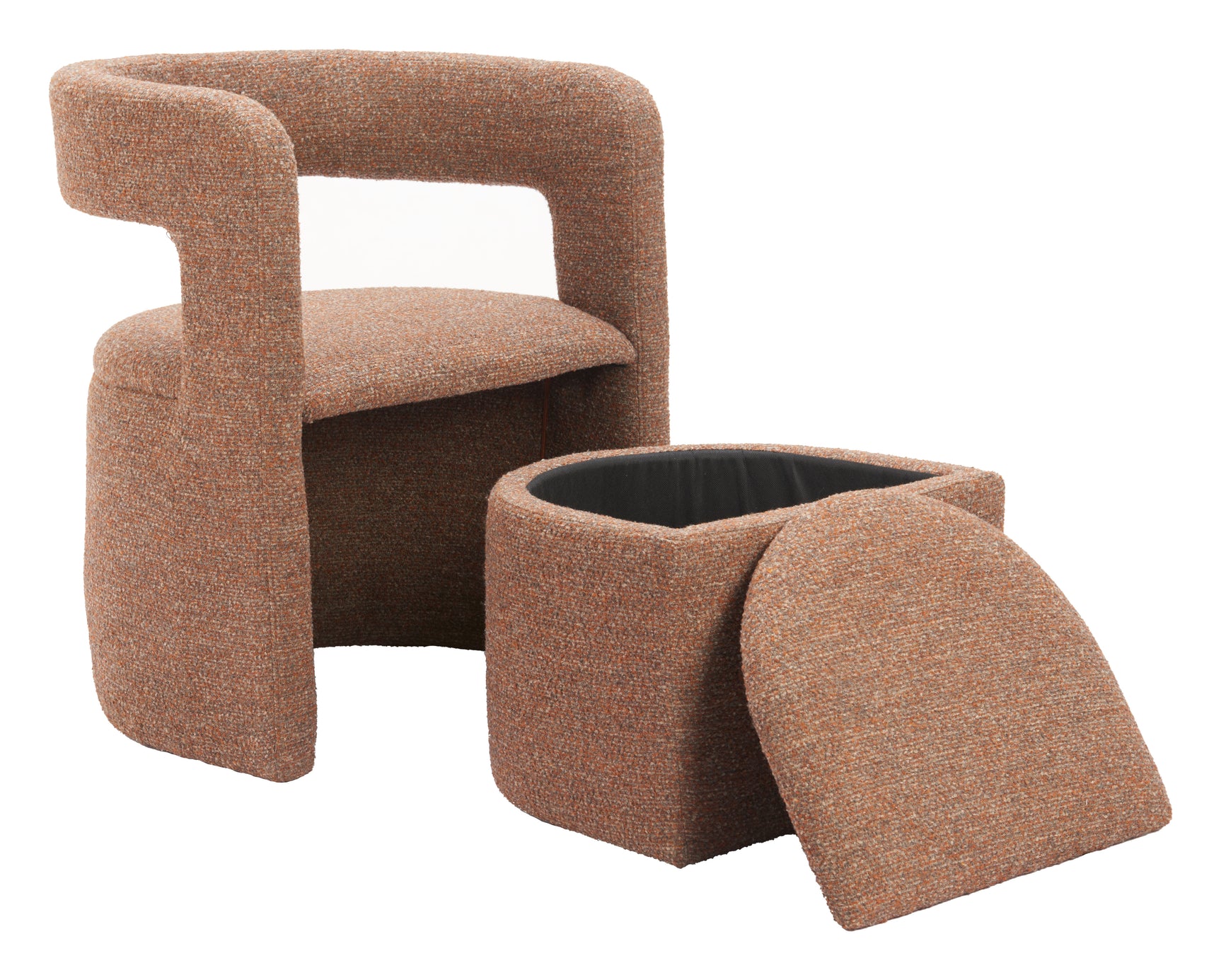 Atria Tawny Brown Accent Chair & Ottoman - Ornate Home