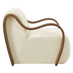 Atrium Cream Lattice Boucle Accent Armchair - Ornate Home
